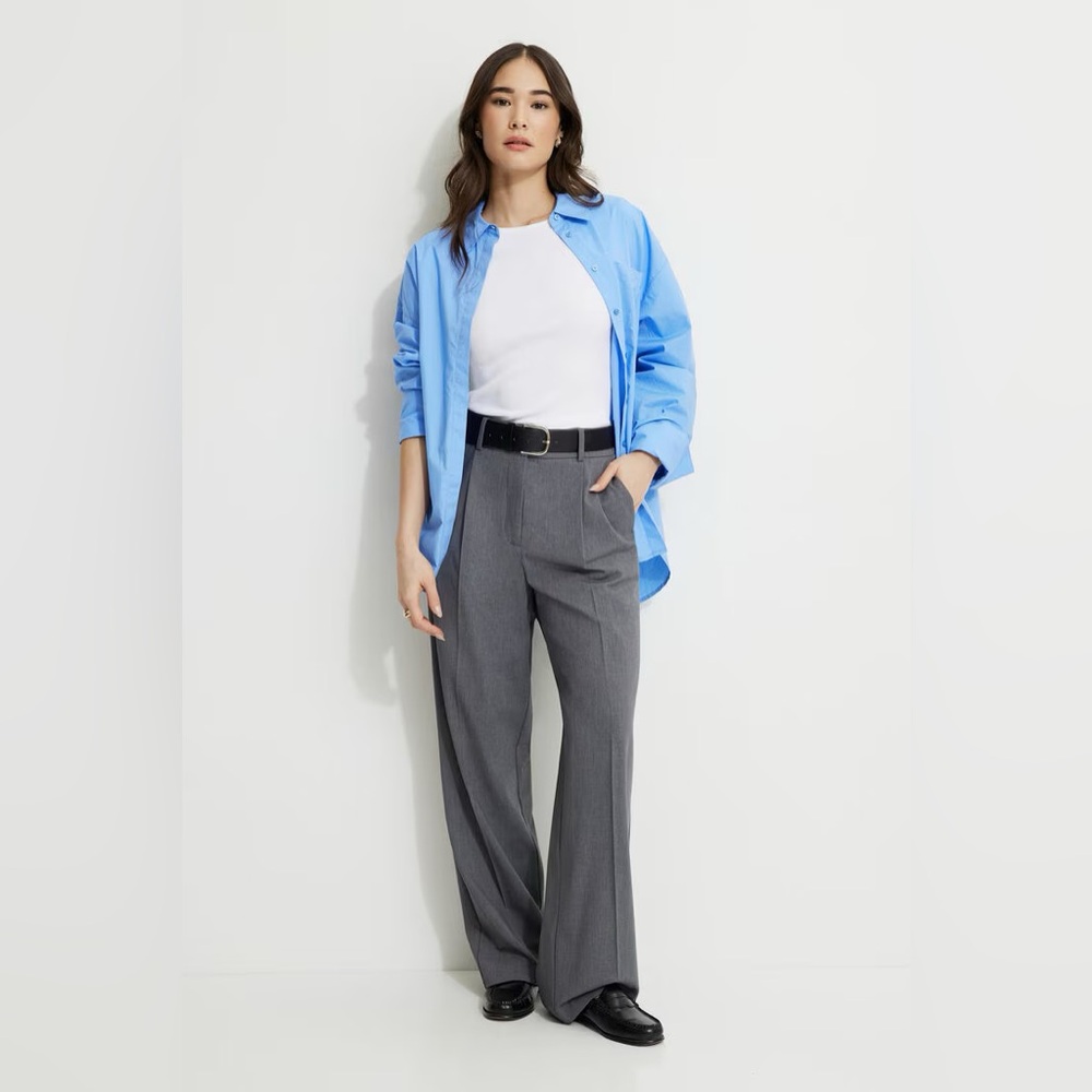 Dynamite - Grey Sofia Pleated Straight Leg Pant